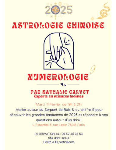 Atelier Astrologie Chinoise 2025 & Numérologie